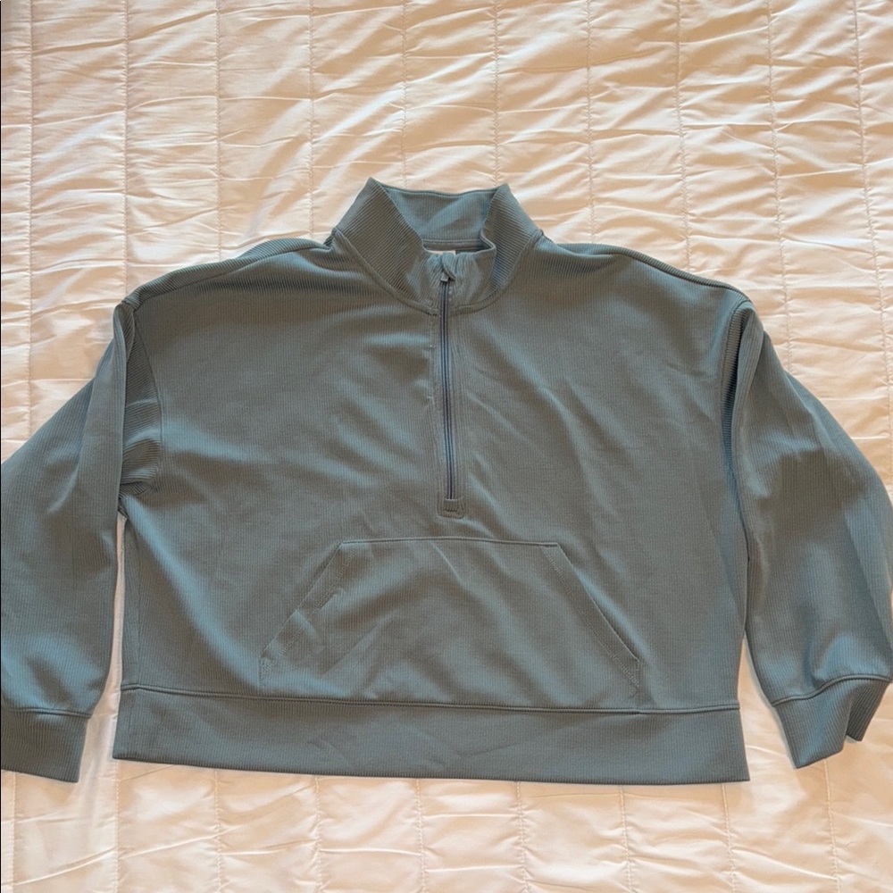 All in Motion Blue and Green Quarter-Zip Sweatshirt